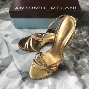 Antonio Melani Gold Strappy Heels